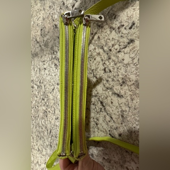 THIRTY-ONE Jewell Street Style Purse Lime Green Citrus Pebble Crossbody Clutch - Picture 8 of 11